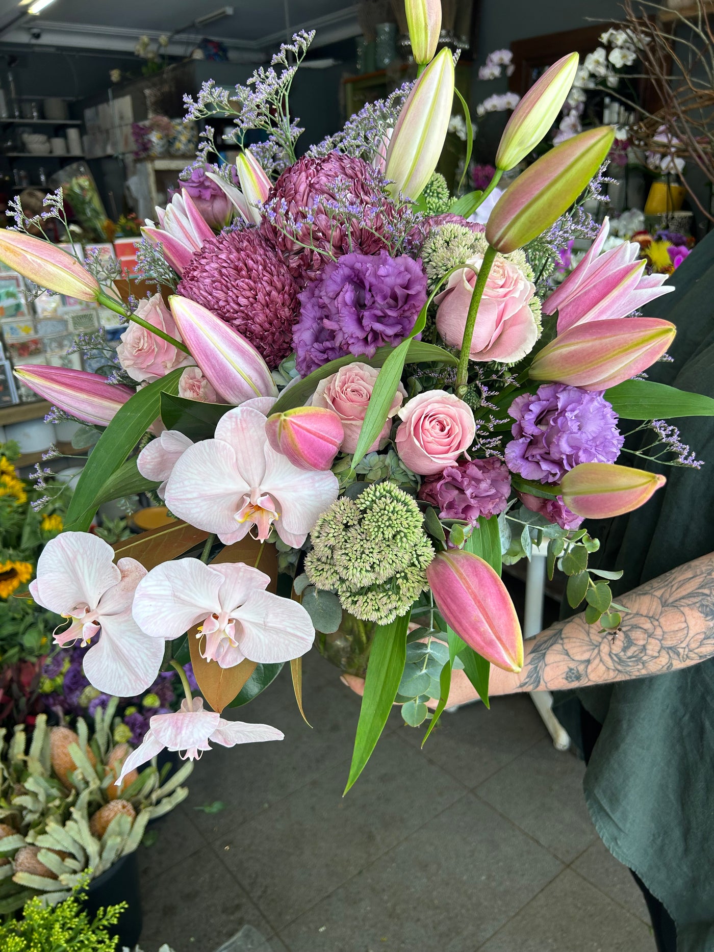 Pink and purple vibe bouquet