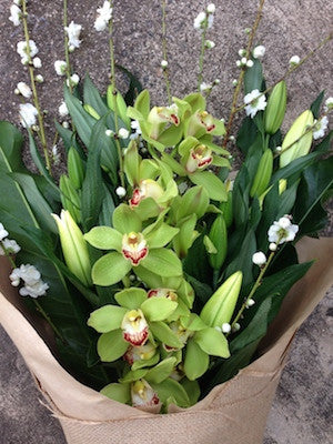 Seasonal Orchids and Lilie Bouquet