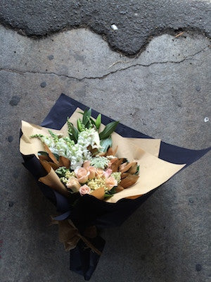 Vintage style textural floral bouquet