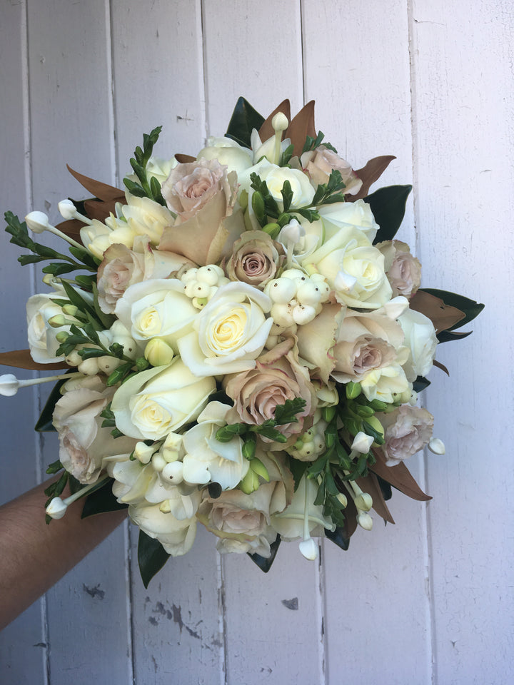 Textured white and antique posy